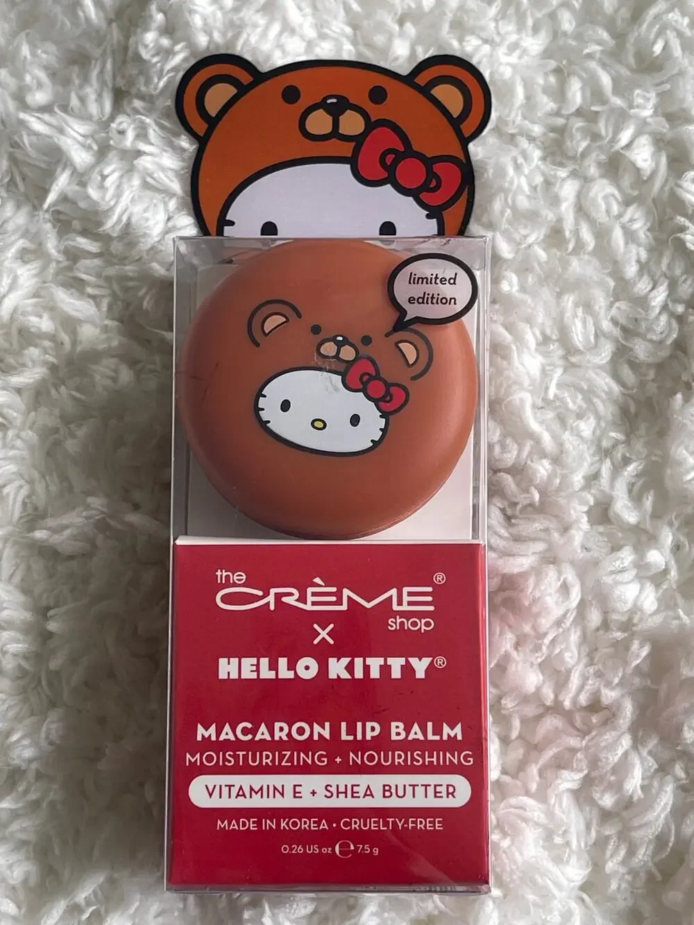 Hello Kitty Macaron Lip Balm Red Velvet Moisturizing Vitamin E Shea Butter NEW